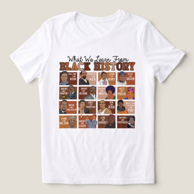 Camiseta Triblenda Lo que aprendemos de la historia negra (Diseño delantero )