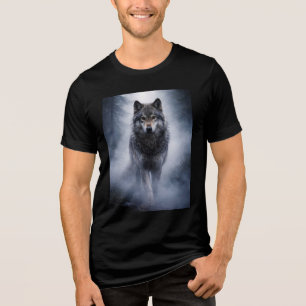 Camiseta Triblenda Lobo Majestuoso – Presencia Silenciosa en la Niebl