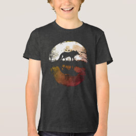 Camiseta Triblenda Lobo solitario bajo la luna llena