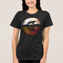 Camiseta Triblenda Lobo solitario bajo la luna llena