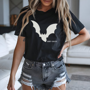 Camiseta Triblenda Loco de Murciélago Divertido Halloween Minimal