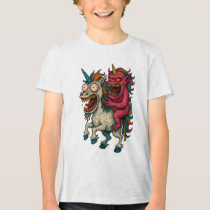 Camiseta Triblenda Loco unicornio y monstruo del cerebro