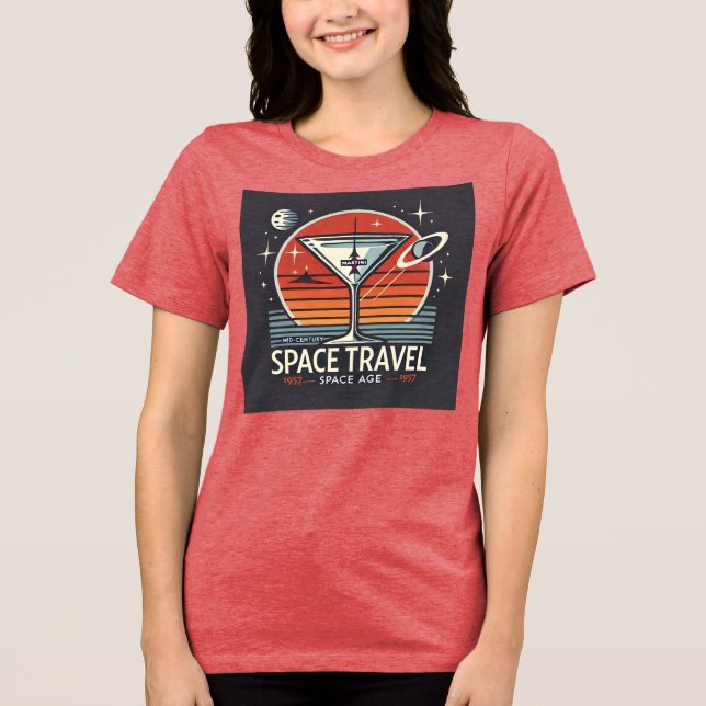 Camiseta Triblenda Logo de la era espacial Martini Space Travel 1957 (Anverso)