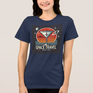 Camiseta Triblenda Logo de la era espacial Martini Space Travel 1957