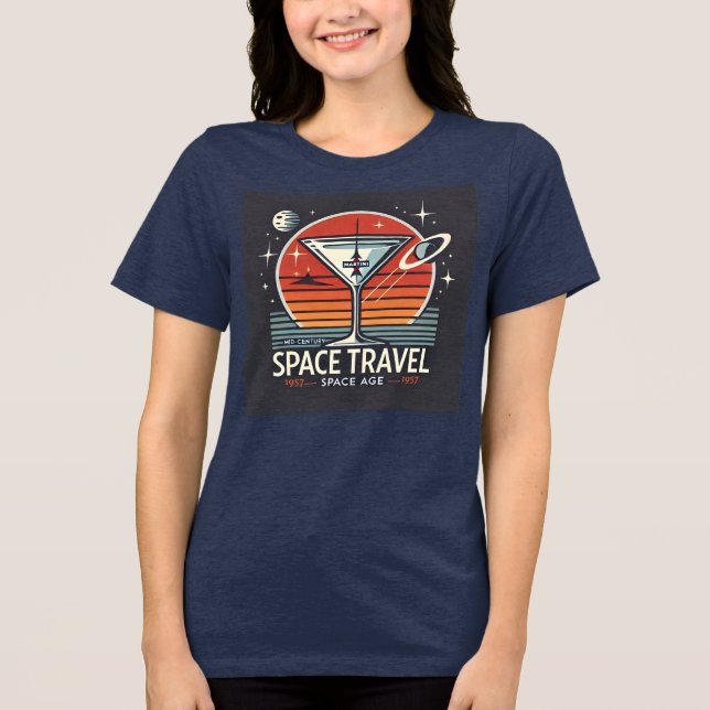 Camiseta Triblenda Logo de la era espacial Martini Space Travel 1957 (Anverso)