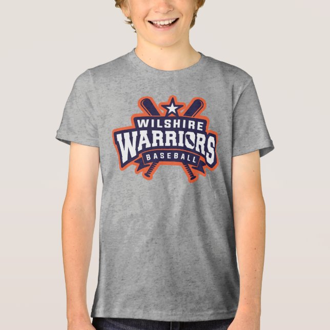 Camiseta Triblenda Logo de la Liga de Béisbol Guerreros de Wilshire (Anverso)
