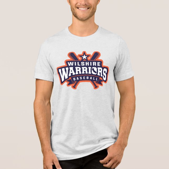 Camiseta Triblenda Logo de la Liga de Béisbol Guerreros de Wilshire (Anverso)