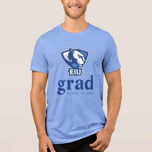 Camiseta Triblenda Logo de Panthers University del Este de Illinois (Anverso)