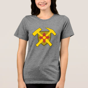 Camiseta Triblenda Logo de Rock Hammer del geólogo con bandera de Nue