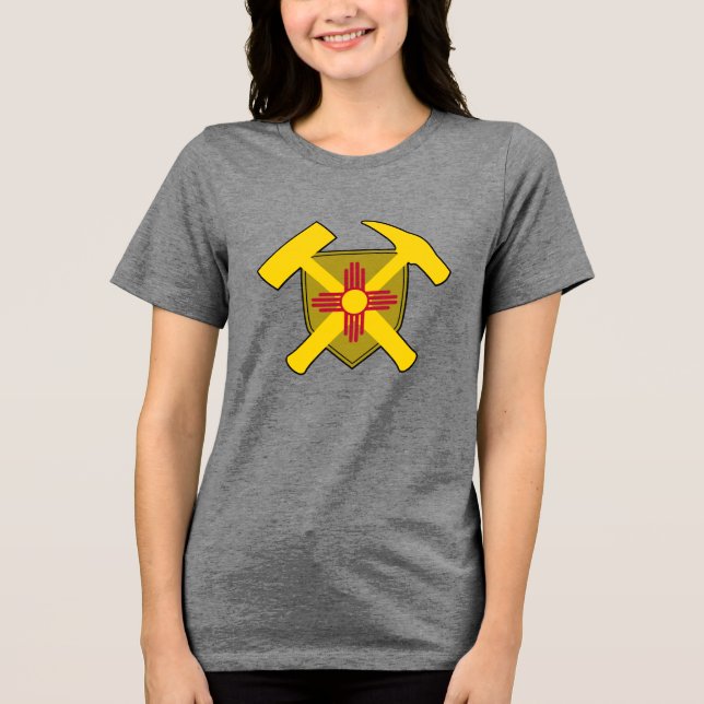 Camiseta Triblenda Logo de Rock Hammer del geólogo con bandera de Nue (Anverso)