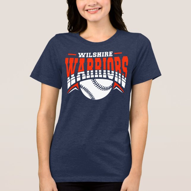 Camiseta Triblenda Logo de Wilshire Warriors White Baseball (Anverso)