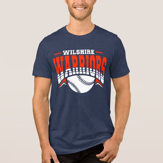 Camiseta Triblenda Logo de Wilshire Warriors White Baseball (Anverso)