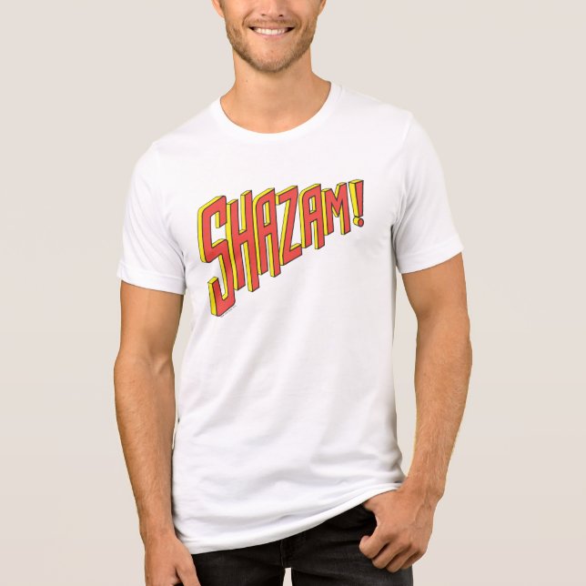 Camiseta Triblenda Logo Shazam rojo/amarillo (Anverso)