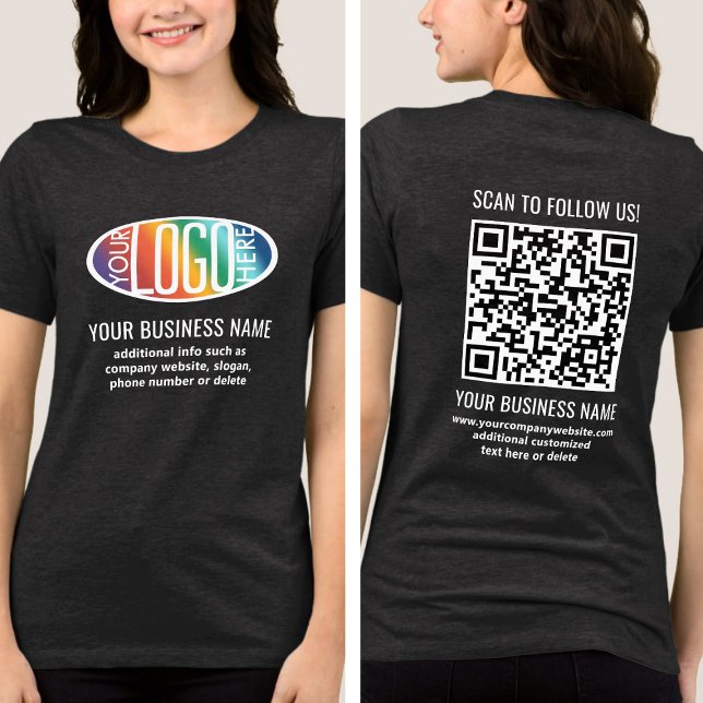 Camiseta Triblenda Logotipo comercial impreso y código QR Personaliza (Subido por el creador)