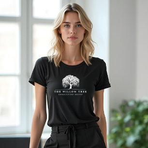 Camiseta Triblenda Logotipo de árbol blanco silvestre moderno