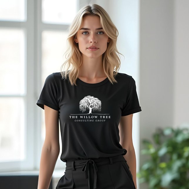 Camiseta Triblenda Logotipo de árbol blanco silvestre moderno (Modern White Willow Tree Logo Tri-Blend Shirt)