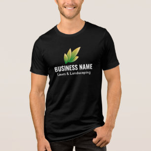 Camiseta Triblenda Logotipo de Modern Green Leaf Landscaping