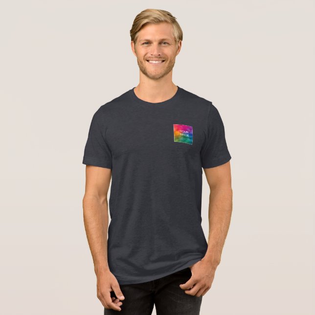 Camiseta Triblenda Logotipo de texto personalizado Mente de cuero neg (Anverso Completa)