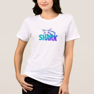 Camiseta Triblenda Logotipo de tiburón de gradiente feroz Oceano au