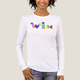 Camiseta Triblenda Logotipo de WIN Mujer Diversión