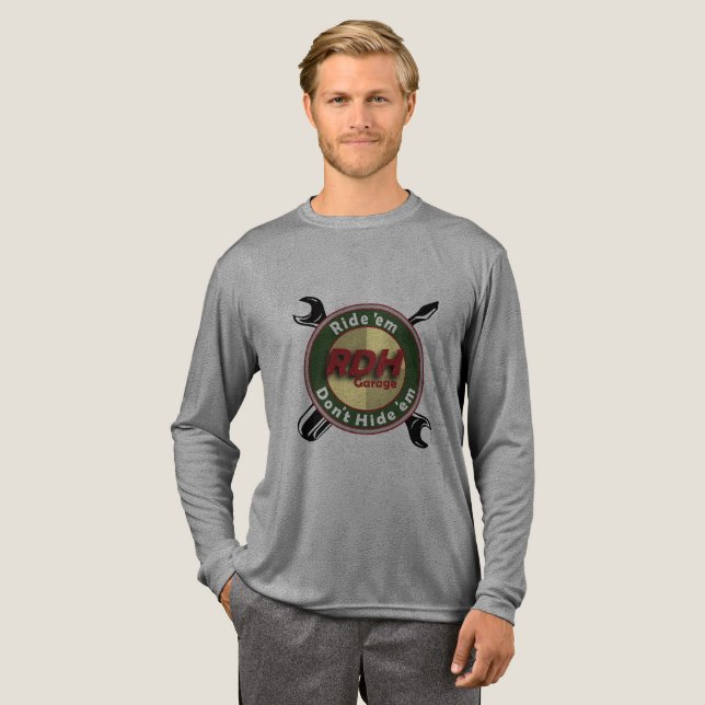 Camiseta Triblenda Logotipo grande del garaje RDH (Anverso Completo)