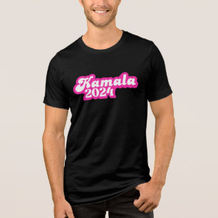 Camiseta Triblenda Logotipo rosa de la chica Kamala Harris 2024