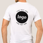 Camiseta Triblenda Logotipo simple con promoción de negocios de texto<br><div class="desc">Agregue su propio logotipo y la elección del texto a este diseño de impresión posterior. Eliminar el texto superior o inferior si lo prefiere. Minimalista y profesional. Ideal para la marca de empleados,  como uniforme de personal o como producto promocional para sus clientes y clientes.</div>