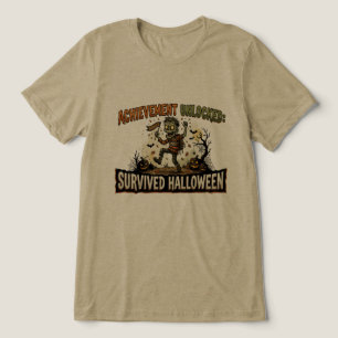 Camiseta Triblenda Logro desbloqueado Sobrevivió a Halloween