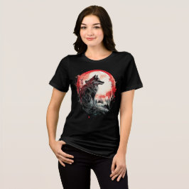 Camiseta Triblenda Lone Wolf Under Moon – Red Forest Art