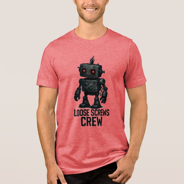 Camiseta Triblenda Loose Screws Crew – Grunge Cyberpunk Robot (Anverso)