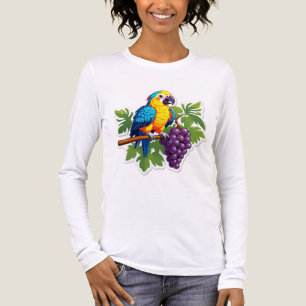 Camiseta Triblenda Loro Tropical Vibrante con Uvas