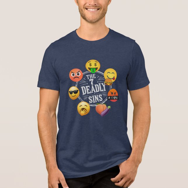 Camiseta Triblenda Los 7 pecados mortales (de Emoji) (Anverso)