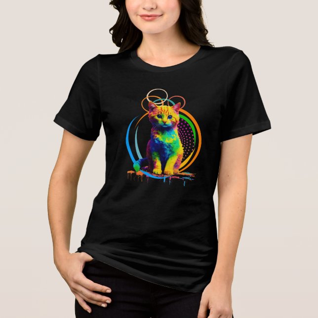 Camiseta Triblenda Los agitadores arcoiris son un sueño de gato multi (Anverso)