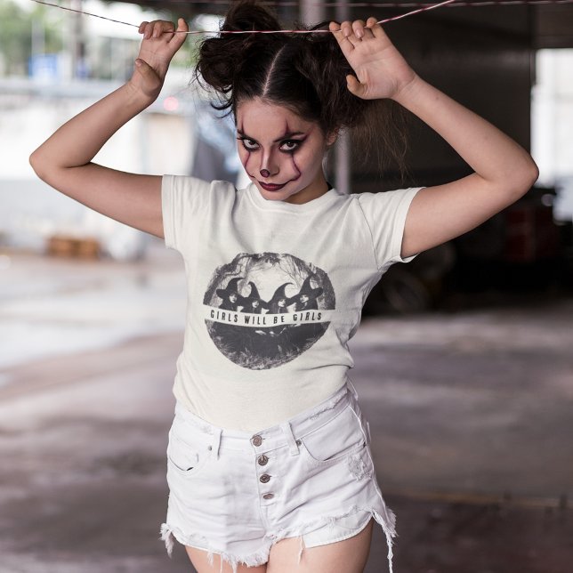 Camiseta Triblenda "Los Chicas Serán Chicas | Halloween con tema de b (Subido por el creador)