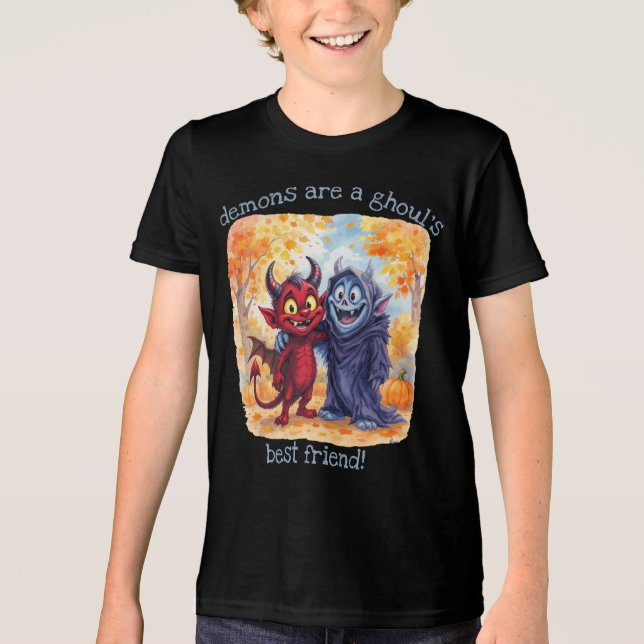 Camiseta Triblenda "Los demonios son el mejor amigo de Ghoul" (Anverso)