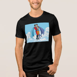 Camiseta Triblenda Los dos superhéroes de Slipperyjoe besándose perso