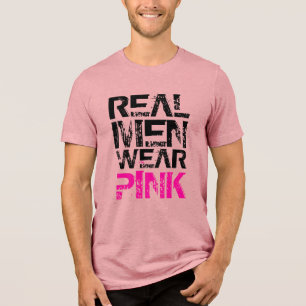 Camiseta Triblenda Los hombres de verdad llevan texto grungy rosa