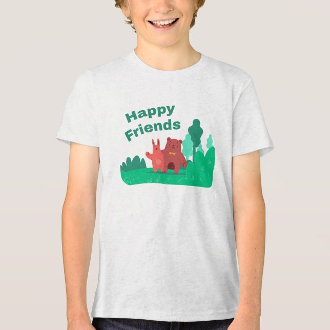 Camiseta Triblenda Los Mejores Amigos Del Oso Y El Conejo (Anverso)