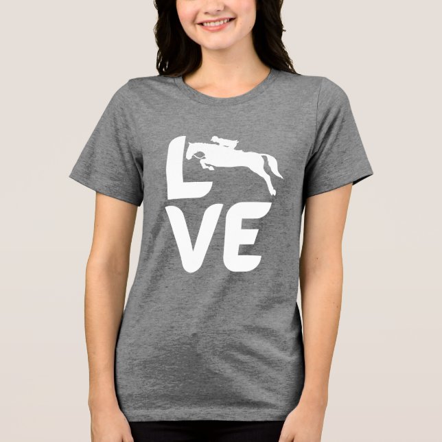 Camiseta Triblenda LOVE Horse Women’s Shirt – Stylish Equestrian Gift (Anverso)