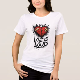 Camiseta Triblenda Love Is Loud – Grunge Punk Heart with Spikes