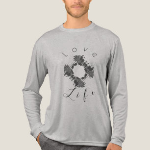 Camiseta Triblenda "Love Life" Carol Black Wreath Resumen Motif