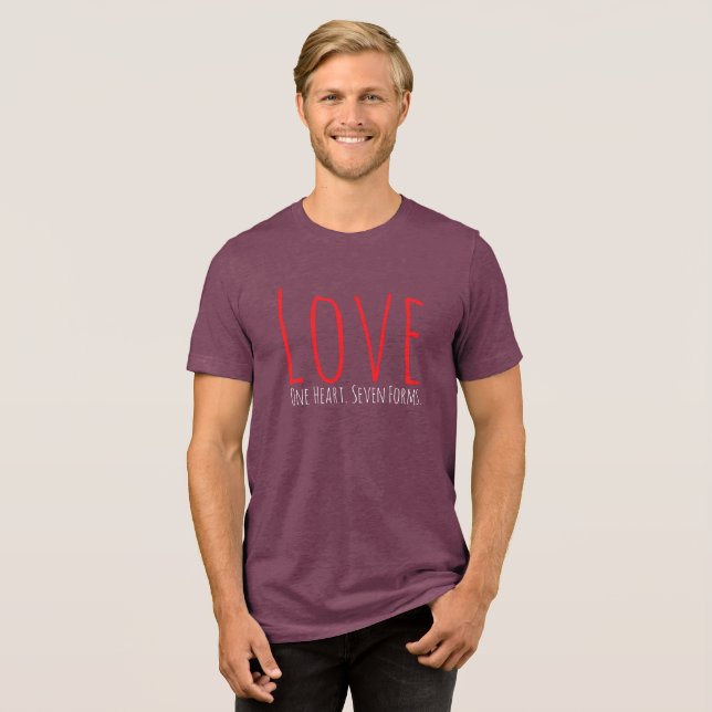 Camiseta Triblenda Love - One Heart. Seven Forms T-Shirt (Anverso Completa)