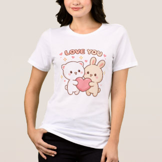 Camiseta Triblenda Love You Bear & Bunny
