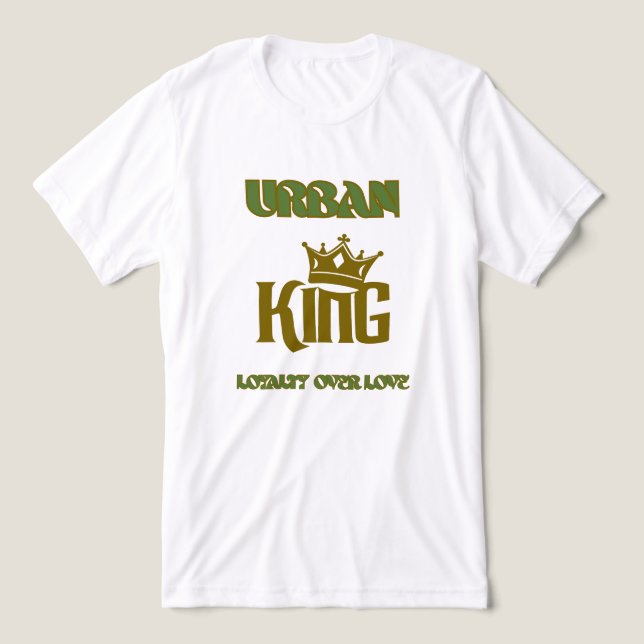 CAMISETA TRIBLENDA LOYALTY OVER LOVE URBAN KING MEN'S WHITE/OLIVE  (Diseño delantero )