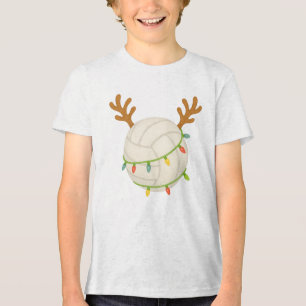 Camiseta Triblenda Luces de Navidad Reno de Voleibol Divertido Deport