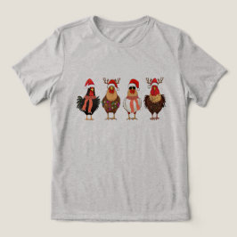 Camiseta Triblenda Luces divertidas de los Navidades de pollo
