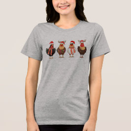 Camiseta Triblenda Luces divertidas de los Navidades de pollo