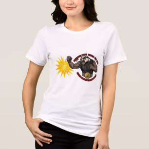 Camiseta Triblenda Lucha de Tejón Cibernético Puño No Autorizado Gráf