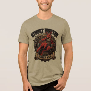 Camiseta Triblenda Luchador Callejero Power Kick Canguro Rojo