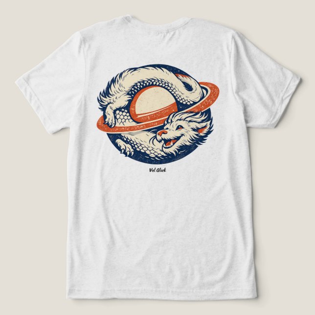 Camiseta Triblenda Luck Dragon Neverending Ouroboros - Viel Glück Tee (Diseño Reverso )